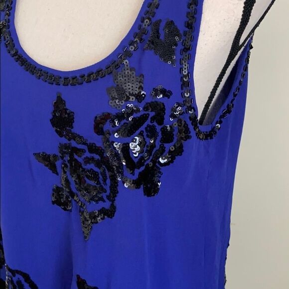 MM COUTURE by MISS ME Blue Sleeveless Tank Top S - Picture 5 of 16